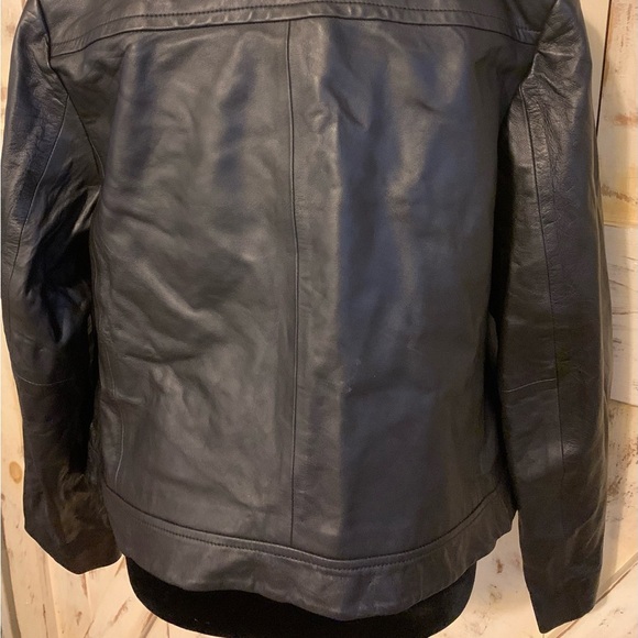 Michael Kors Real Leather Moto Jacket Asymmetrical Zip Black NWT $250 - 1X AS IS - Picture 16 of 16